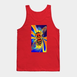 Abstract Honey Bee Image in Trippy Bright Vivid Colors Tank Top